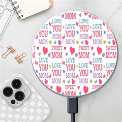 Love Mom Happy Mothers Day I Love Mom Graphic Wireless Fast Charger(white) by Vaneshop