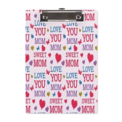 Love Mom Happy Mothers Day I Love Mom Graphic A5 Acrylic Clipboard by Vaneshop