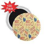Love Mom Happy Mothers Day I Love Mom Graphic Pattern 2.25  Magnets (100 pack)  Front