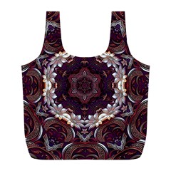 Rosette Kaleidoscope Mosaic Abstract Background Full Print Recycle Bag (l) by Vaneshop