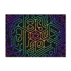 Circuit Hexagonal Geometric Pattern Background Pattern Sticker A4 (100 Pack) by Vaneshop