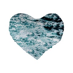 Ocean Wave Standard 16  Premium Flano Heart Shape Cushions by Jack14