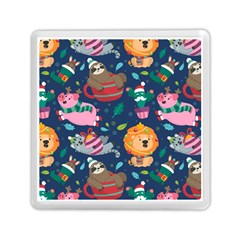 Funny-animal Christmas-pattern Memory Card Reader (square) by Amaryn4rt