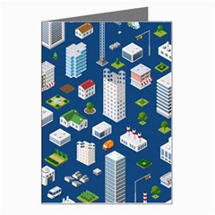 Isometric-seamless-pattern-megapolis Greeting Card by Amaryn4rt