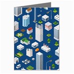 Isometric-seamless-pattern-megapolis Greeting Card Left