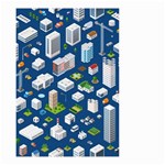 Isometric-seamless-pattern-megapolis Small Garden Flag (Two Sides) Back
