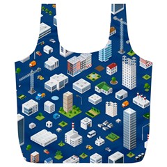 Isometric-seamless-pattern-megapolis Full Print Recycle Bag (xl) by Amaryn4rt