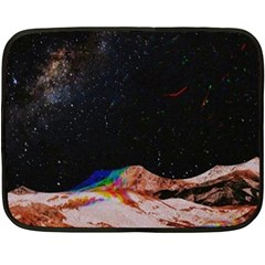 Retro Vintage Space Galaxy Two Sides Fleece Blanket (mini) by Pakjumat