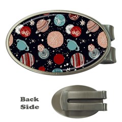 Space Galaxy Pattern Money Clips (oval)  by Pakjumat