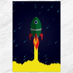 Rocket Halftone Astrology Astronaut Canvas 12  X 18  by Pakjumat