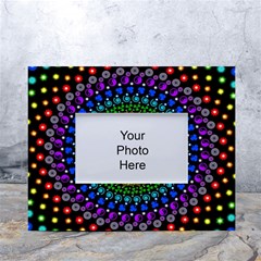 3d Psychedelic Shape Circle Dots Color White Tabletop Photo Frame 4 x6  by Modalart