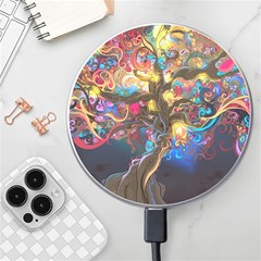 Psychedelic Tree Abstract Psicodelia Wireless Fast Charger(white) by Modalart