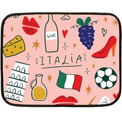 Food Pattern Italia Two Sides Fleece Blanket (mini) by Sarkoni