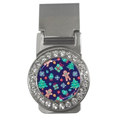 Christmas Texture New Year Background Trees Retro Pattern Money Clips (cz)  by Sarkoni