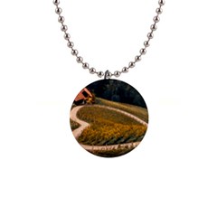 Vineyard Agriculture Farm Autumn 1  Button Necklace by Sarkoni
