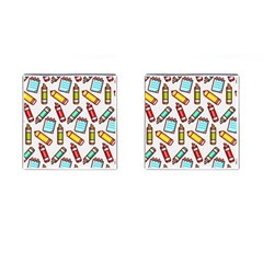 Seamless Pixel Art Pattern Cufflinks (square) by Amaryn4rt