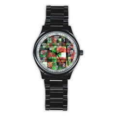 Paper Background Color Graphics Stainless Steel Round Watch by Amaryn4rt