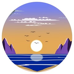 Vector Graphic Clipart Mountains Round Trivet by Sarkoni