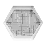 Structure Pattern Network Hexagon Wood Jewelry Box Front
