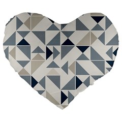 Geometric Triangle Modern Mosaic Large 19  Premium Heart Shape Cushions by Amaryn4rt