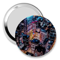 Aerial Photo Of Cityscape At Night 3  Handbag Mirrors by Modalart