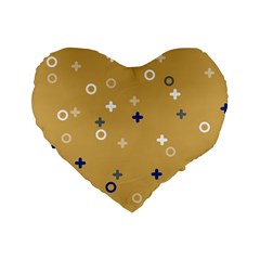 Cross Circles White Circles Standard 16  Premium Flano Heart Shape Cushions by Grandong