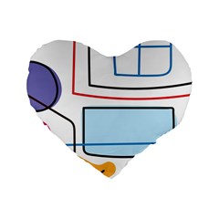 Sketch Line Art Doodles Design Standard 16  Premium Flano Heart Shape Cushions by Grandong