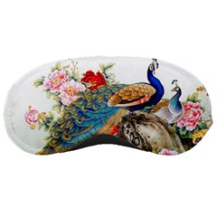 Birds Peacock Artistic Colorful Flower Painting Sleep Mask by Sarkoni