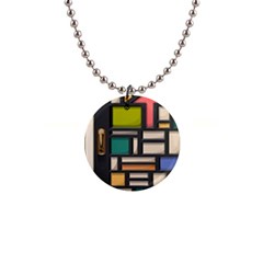 Door Stained Glass Stained Glass 1  Button Necklace by Sarkoni