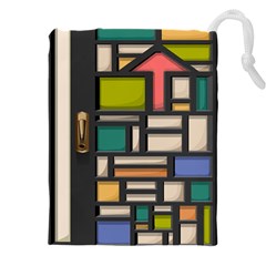 Door Stained Glass Stained Glass Drawstring Pouch (5xl) by Sarkoni