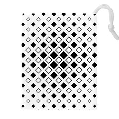 Square Diagonal Pattern Monochrome Drawstring Pouch (4xl) by Apen