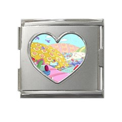 Pillows And Vegetable Field Illustration Adventure Time Cartoon Mega Link Heart Italian Charm (18mm) by Sarkoni