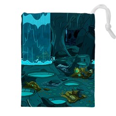Waterfalls Wallpaper Adventure Time Drawstring Pouch (4xl) by Sarkoni