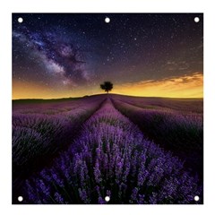 Bed Of Purple Petaled Flowers Photography Landscape Nature Banner And Sign 4  X 4  by Sarkoni