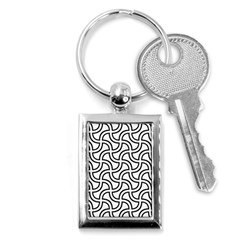 Pattern Monochrome Repeat Black And White Key Chain (rectangle) by Pakjumat