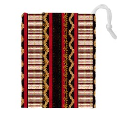 Textile Pattern Abstract Fabric Drawstring Pouch (4xl) by Modalart