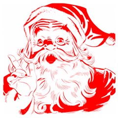 Santa Claus Red Christmas Wooden Puzzle Square by Modalart
