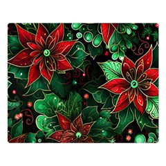 Flower Floral Pattern Christmas Two Sides Premium Plush Fleece Blanket (large) by Ravend