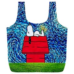 Cartoon Dog Starry Night Van Gogh Parody Full Print Recycle Bag (xxxl) by Modalart
