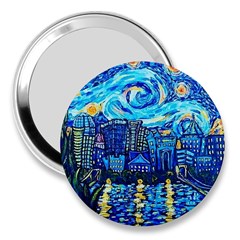Starry Night Van Gogh Painting Art City Scape 3  Handbag Mirrors by Modalart