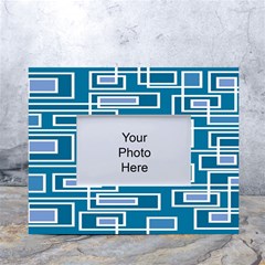 Geometric Rectangle Shape Linear White Tabletop Photo Frame 4 x6  by Pakjumat