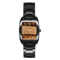 Architecture Art Boxes Brown Stainless Steel Barrel Watch by Amaryn4rt