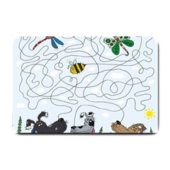 Dog Puzzle Maze Bee Butterfly Small Doormat by Modalart