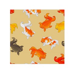 Gold Fish Seamless Pattern Background Square Satin Scarf (30  X 30 ) by Bedest