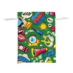 Pop Art Colorful Seamless Pattern Lightweight Drawstring Pouch (M) Back