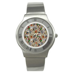 Tattoo Pattern Stainless Steel Watch by Bedest
