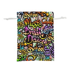 Graffiti Word Seamless Pattern Lightweight Drawstring Pouch (m) by Bedest