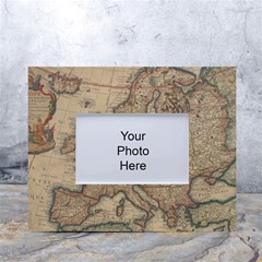 Old Vintage Classic Map Of Europe White Tabletop Photo Frame 4 x6  by Pakjumat