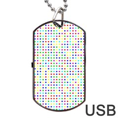 Dots Color Rows Columns Background Dog Tag Usb Flash (one Side) by Hannah976