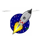 Rocket Ship Launch Vehicle Moon Lightweight Drawstring Pouch (L) Back